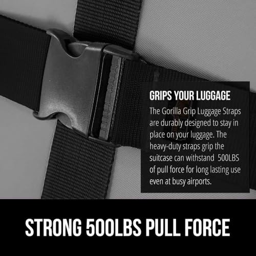 Heavy Duty Luggage Straps for Suitcase (Black)