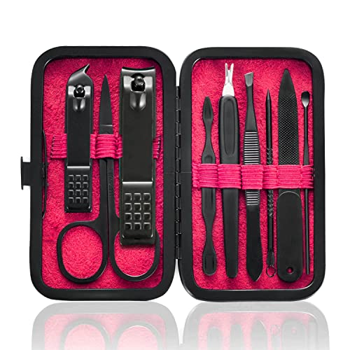 Manicure Set 9 in 1 Stainless Steel (Red-big Nail Clipper)