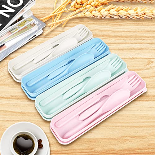 Reusable Travel Utensils Set with Case (1 Sets - Blue)