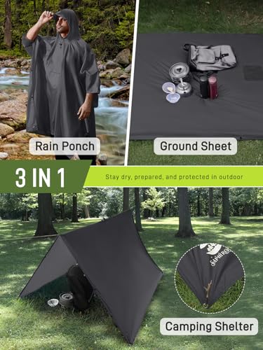 Double Layer Rain Poncho (Grey)