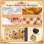 10 Pcs Fall Thanksgiving Pumpkin Kitchen Decor Set (Yellow / Autumn Pumpkin)