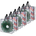 Heavy Duty Clear Wreath Storage Bag & Sturdy Moving Box Alternative (SClear / 6 Pack)