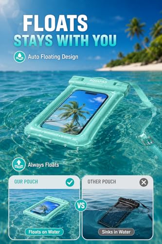 IP68 Waterproof Phone Pouch 2 Pack (Aqua Green Black 2 pack)