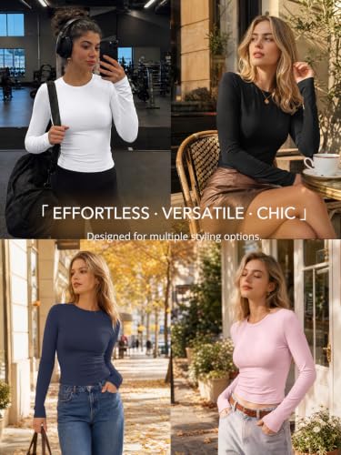 Womens Long Sleeve Shirts Basic Compression Tops Gray XS (X-Small / Gray)