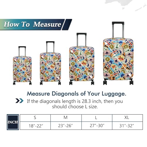 Travel Luggage Cover Suitcase Protector Fits 31 (World Voyage / XL)
