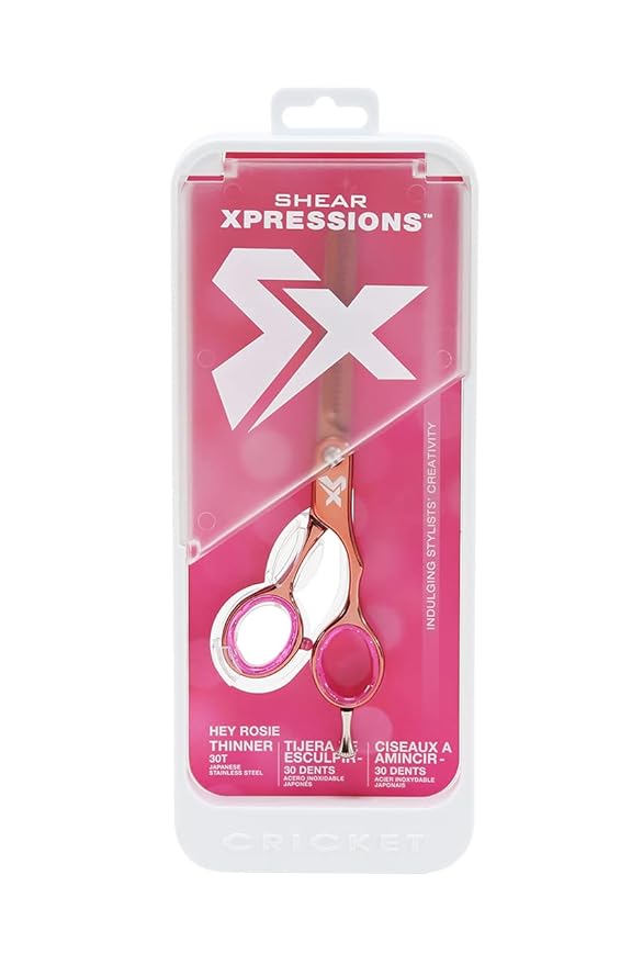 Cricket Shear Xpressions Hey Rosie 30T Professional Hair Cutting Scissors - Barber Scissors, Japanese Stainless Steel, Ideal for Stylists and Home Use, Hey Rosie - Rose Gold