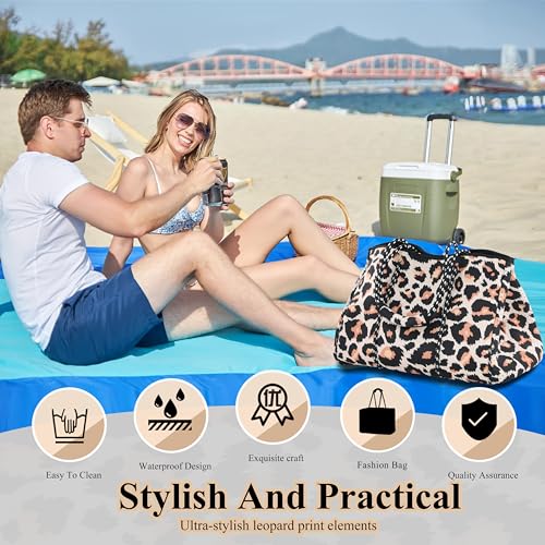 Neoprene Multipurpose Beach Bag Tote Bag (Leopard / X-Large)