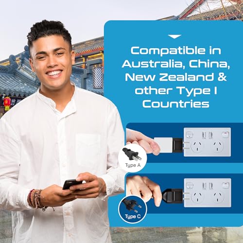 Australia China Plug Adapter Socket (6 Pack - Australian/China / Black)