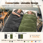 Sleeping Bag for Adults (Dark Grey / 87"x32.7")