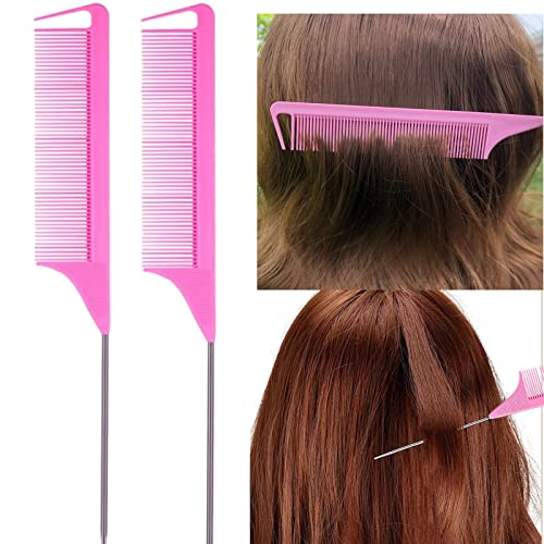 8Pcs Hair Brushes Set wit (Pink)