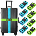 Luggage Straps for Suitcases (Blue+Green / 8Pcs)