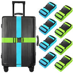 Luggage Straps for Suitcases (Blue+Green / 8Pcs)