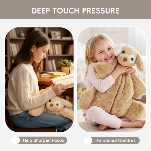 Weighted Lap Pad for Kids 5 lbs (55-beige Puppy Pattern / 22" x 16" | 5lbs)