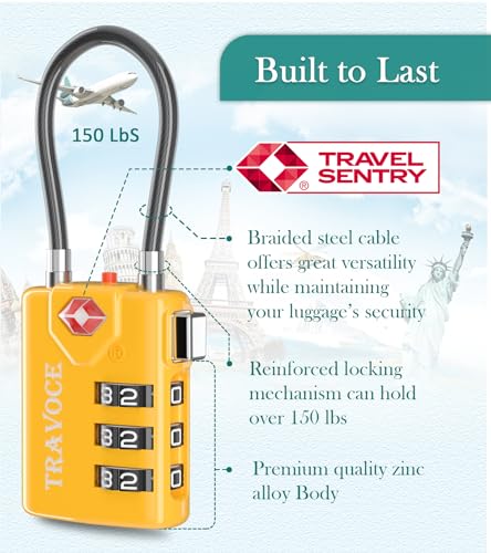 TSA Approved Luggage Locks (1.4*0.72*3.54 in / 3 Color Pack)
