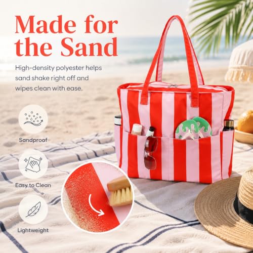 Large Beach Bag for Women (Coral)