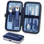 Travel Manicure Set Pedicure Kit Nail Clippers Set Grooming Kit (Blue)