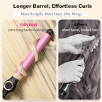 1.25 Inch Curling Wand for Long Hair (1 1/4" Pink&Black)