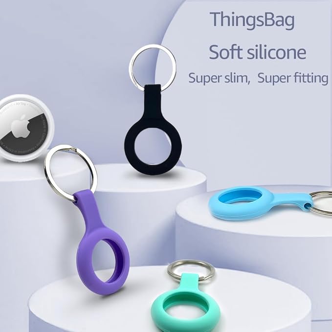 ThingsBag Airtags 4 Pack Holder Keychain, Silicone GPS Case Key Ring - Image 2
