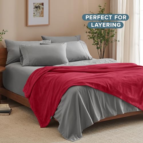 Fleece Blanket Luxury Microplush (Twin/Twin XL / 25 - Red)