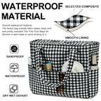 Beach Bags for Women (Black White Checkered-1)