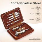 Stainless Steel Manicure Set 8 (Brown-1)