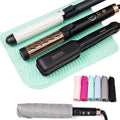 Travel Flat Iron Hair Straightener Large Pad Heat Mat for Curling Iron Silicone Sleeve Mat (Green)