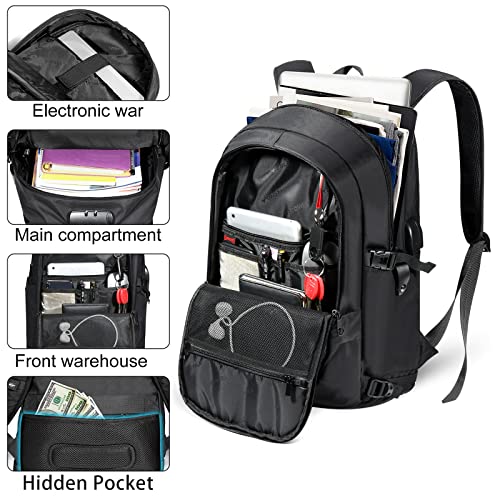 35 Liter Anti Theft Backpack with Giant Tumbler Holder Pocket and Lock (35L 15.6inch / A-black)