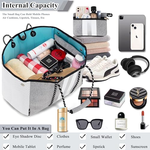 Neoprene Multipurpose Beach Bag Tote Bag (Grey 2 / Large)