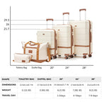 Luggage Sets 3 Piece with spinner wheels (Black / 5 piece sets（20/24/28/DB/TB))