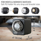 Watch Winder for Automatic Watch with Vertical Rotor Stop (Black Leather)