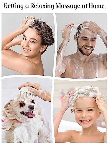 2 Pack Scalp Massager Hair Growth Scrubber for Dandruff Removal (Light Green & Beige)