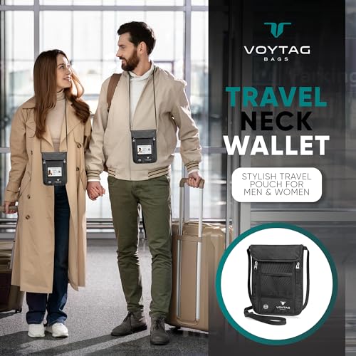 Ultra Slim Comfort Neck Wallet & Passport Holder (Black (Neck Wallet))