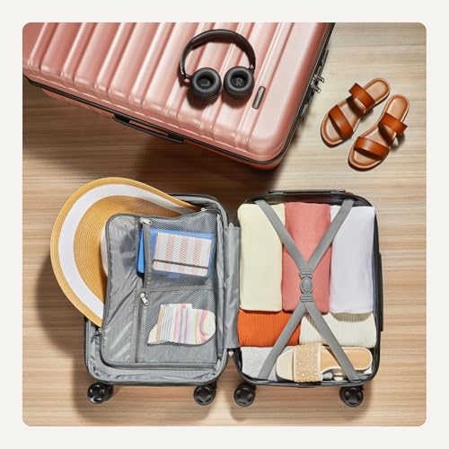 2 Piece Hardshell Suitcases Set (Rose Gold / 2-Piece Set)