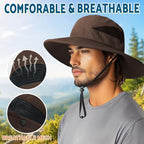 Sun Hats for Men Women Wide Brim Bucket Hat Brown (Brown (With Mesh))
