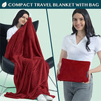 Travel Blanket Pillow (Wine / 60 x 43 inches)