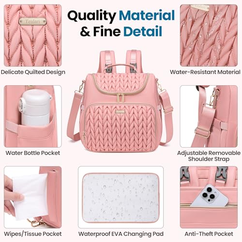 4 in 1 Convertible Diaper Bag Backpack (Pink)
