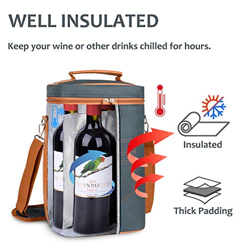 4 Bottle Wine Gift Carrier (Gray 2 / 4 Bottle-without front pocket)