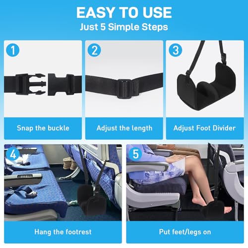 Airplane Foot Hammock (Black / 1 PACK)