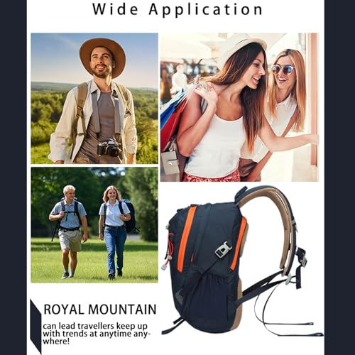 Hiking Backpack 30L Foldable Travel Daypack For Women Men (Navy Blue / 30L)