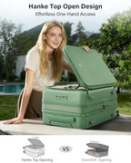 Expandable Large Checked Luggage (Forest Green / 28 Inch EXT)