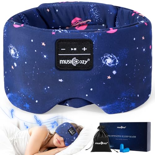 Sleep Mask Stary Bluetooth Headphones for Sleeping Side Sleeper (Blue)