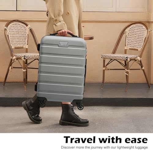 Luggage Set 3 Piece Lightweight Durable Hardshell (Sliver)