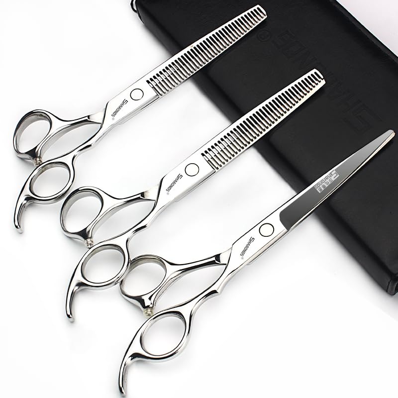 6.5 Inch Stainless Steel Professional Barber Scissors Hair Thinning Scissors Hairdresser or Home Hairdresser Variant (6.5 Inch-4pc)