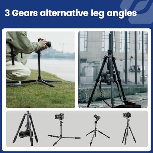 73" 185cm Carbon Fiber Travel Tripod for Camera (Black / 73" Plus (Carbon Fiber))