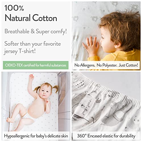Travel Crib Sheets for Baby Bjorn (2-pack Bows/Chevron)