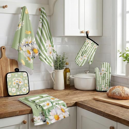 Green Daisy Kitchen Decor Set (Spring Green Daisy)