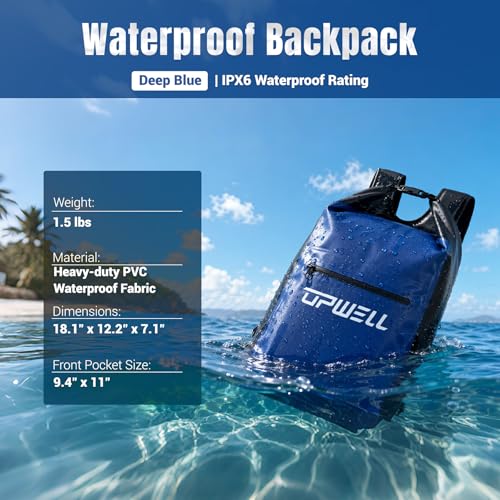 20L Waterproof Dry Bag Boating Backpack for Travel Hiking Camping Kayaking Hiking Swimming Floating Submersible Dry Bag Deep blue (20L / Deep blue)