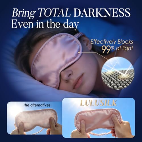 Mulberry Silk Sleep Eye Mask for Sleeping Women and Men (Black-2 / 1 Count (Pack of 1))