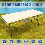 2 Pack Rectangle Spandex Fitted Table Cloth (Champagne / 60" x 36" (Rectangular))