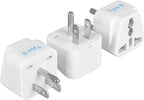 Ceptics Europe to US plug adapter, Type B USA Plug adapter compatible by Ceptics